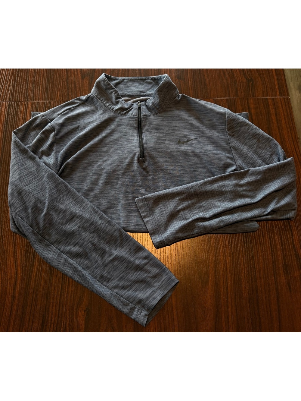 Nike Dri-Fit Men’s Gray Quarter Zip Long Sleeve Pullover Size L
